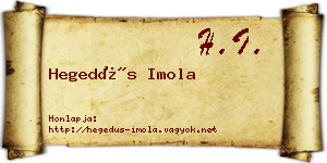 Hegedűs Imola névjegykártya