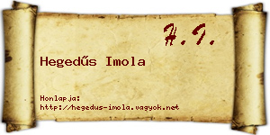 Hegedűs Imola névjegykártya